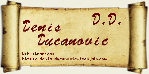 Denis Ducanović vizit kartica